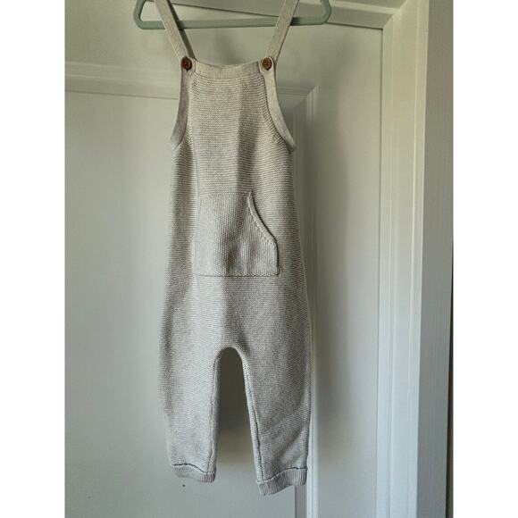 Organic Little Planet Beige Overalls Size 24 Months EUC - Picture 1 of 3